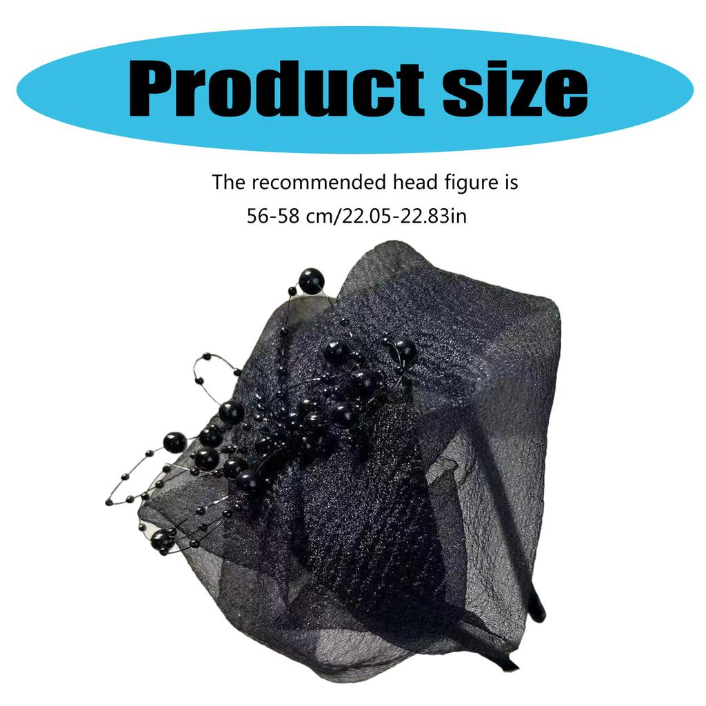 Half Caps Crepe Ruffle Hairhoop for Women French Headband 1920s Fascinator Hat Evening Dresses Hat for Formal Occasion