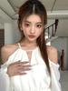 2026 Spring/Summer Halter Neck Backless Off-Shoulder Fairy Dress for Women