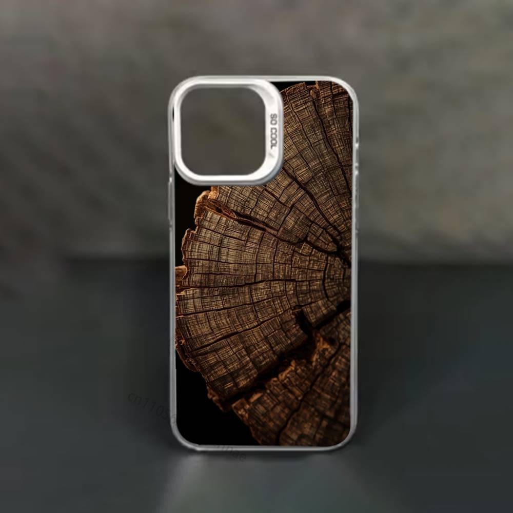 Natürliches Holz-Handyhülle für iPhone 17,16,15,14,13,12,11,Pro,Max,Plus,Mini,X,XS,XR,8,S,SE Weiche Schwarze Hülle