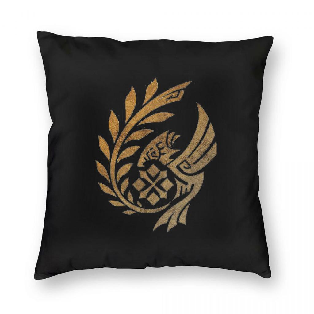 Monster Hunter Wilds Guardian Arkveld Square Pillowcase Pillow Cover Cushion Throw Pillow for Home Sofa Living Room