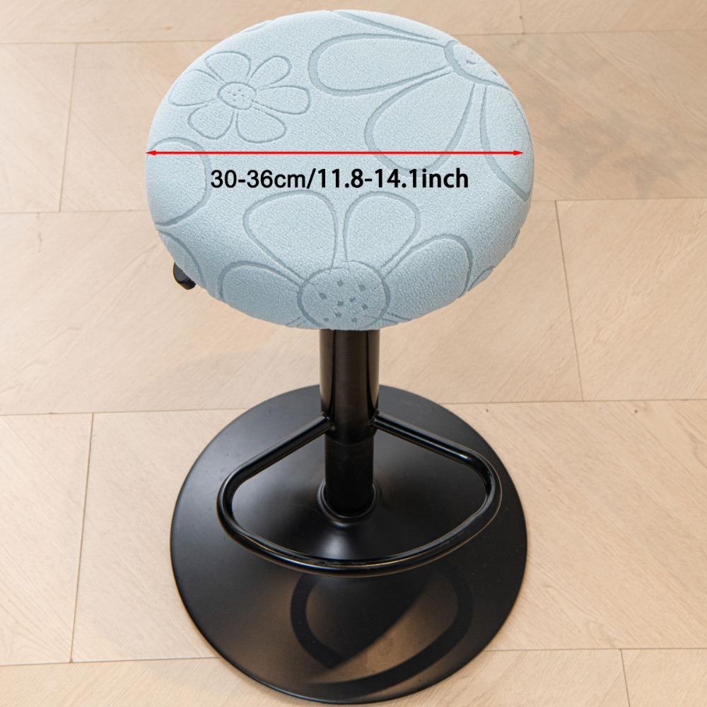 Jacquard Bar Round Stool Cover Thickened Elastic Seat Chair Slipcover Washable Stretchable Stool Cushion Cover for All Seasons