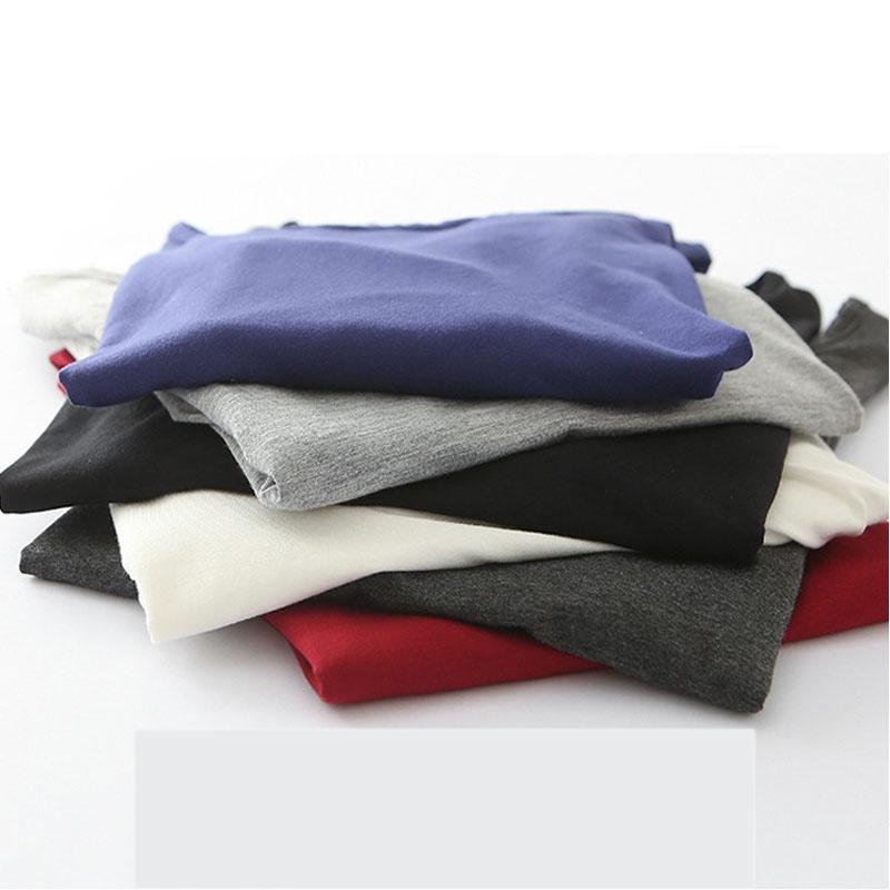 Klassisches Baumwollmischgewebe Damen Langarm Einfarbiges T-Shirt mit zeitlosem Reiz