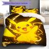 Pikachu Muster Bettwäsche Heimdekoration Geburtstagsgeschenk (1 Bettbezug + 2 Kissenbezüge, ohne Füllung)