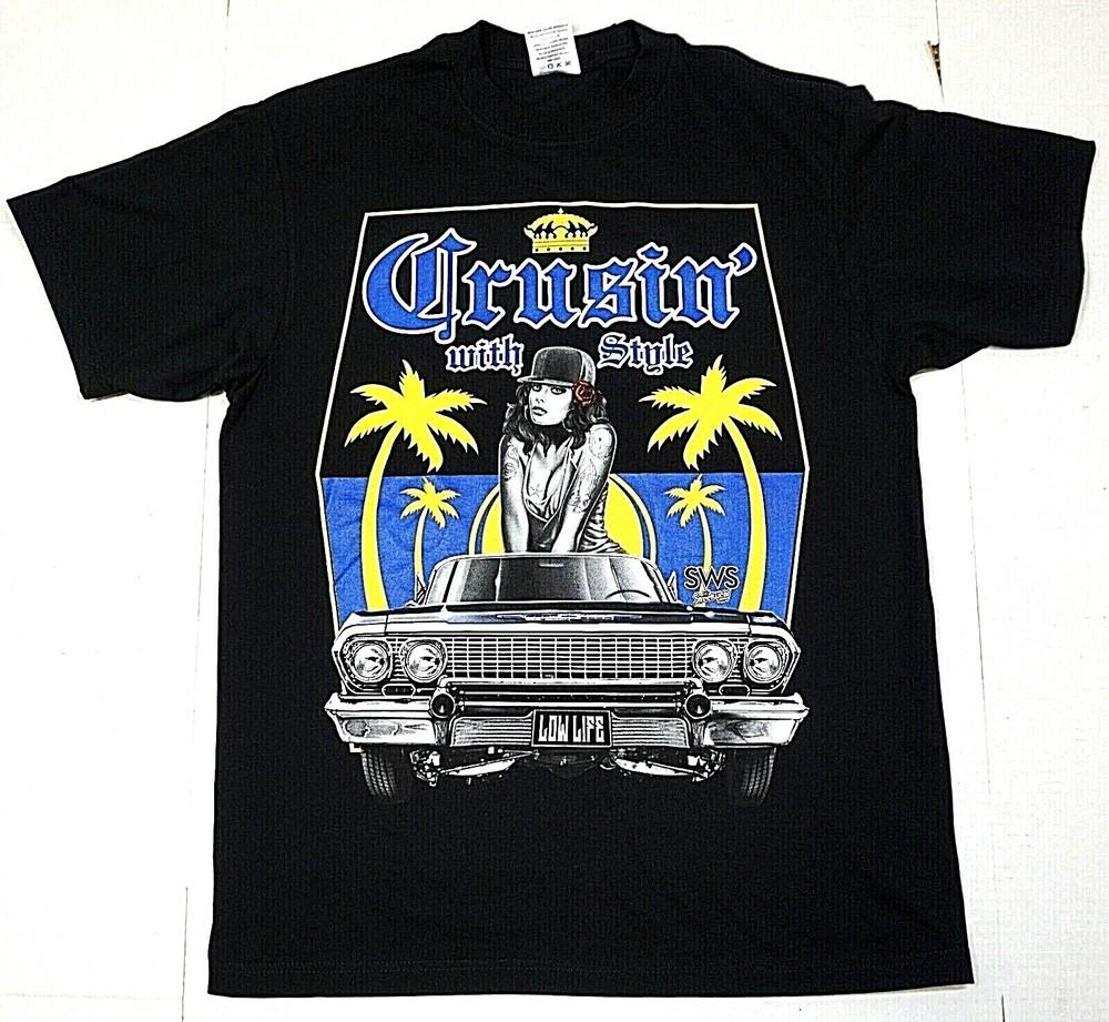 LOWRIDER T-shirt Low Rider Cruisin  Urban Streetwear Men s Tee Black New Unisex T-Shirt S