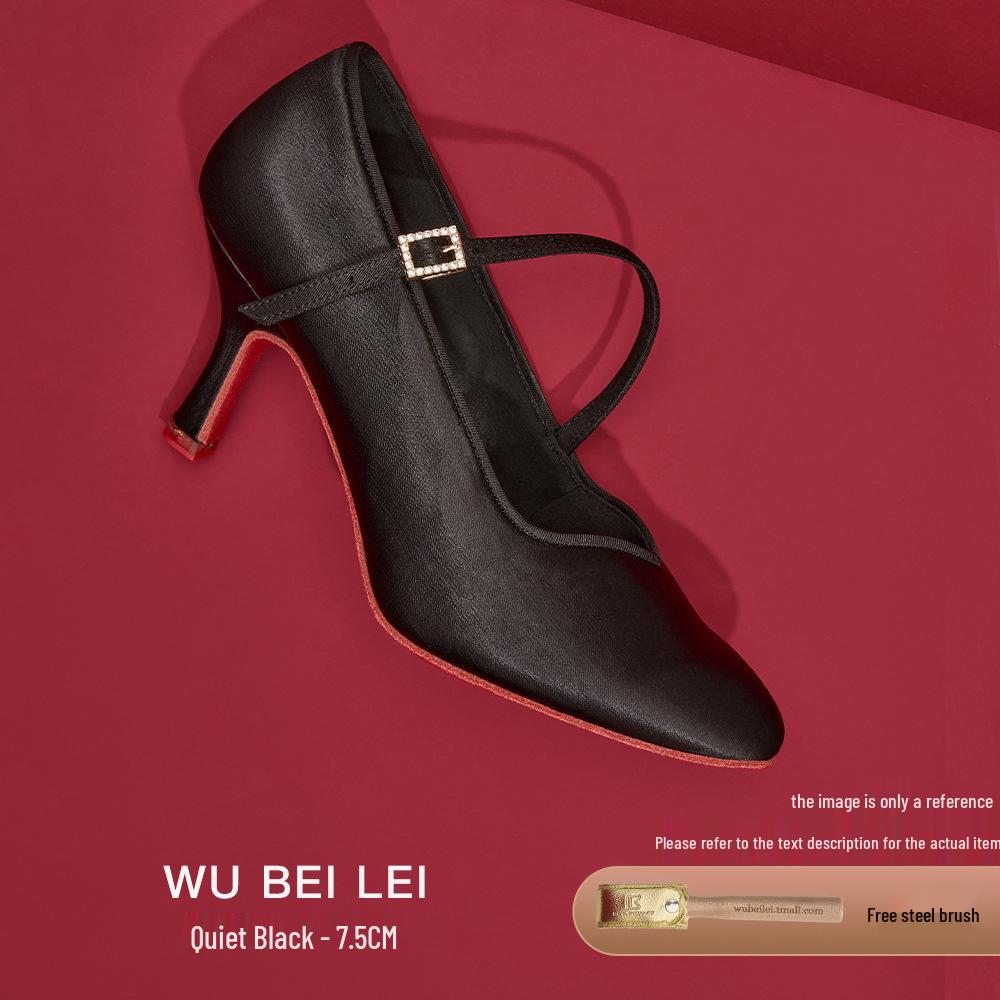 Scarpe Professionali da Ballo per Donna con Tacco Medio-Alto e Suola Morbida per Tango & Valzer