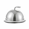 Restaurant Plate Cloche AntiScald Handle Stainless Steel Food Dome Mirror Shiny Metal