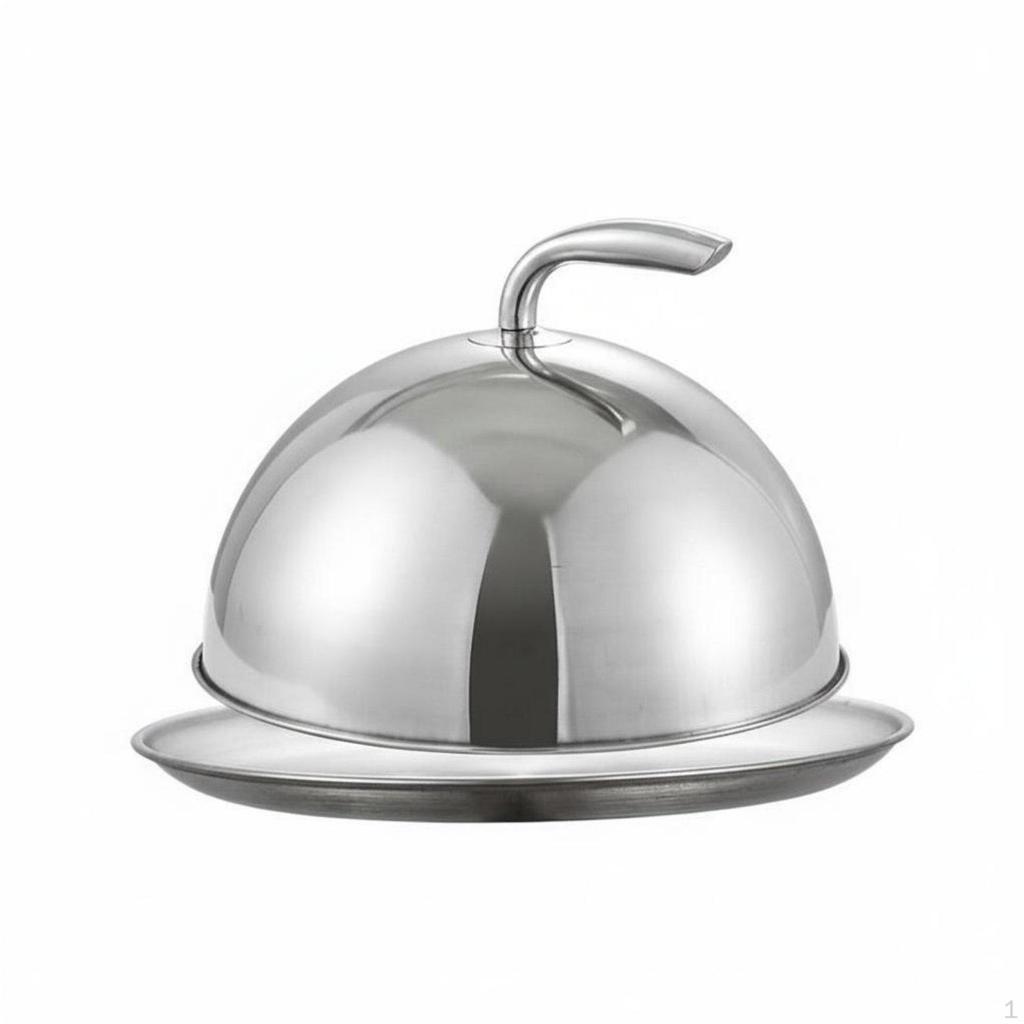 Restaurant Plate Cloche AntiScald Handle Stainless Steel Food Dome Mirror Shiny Metal