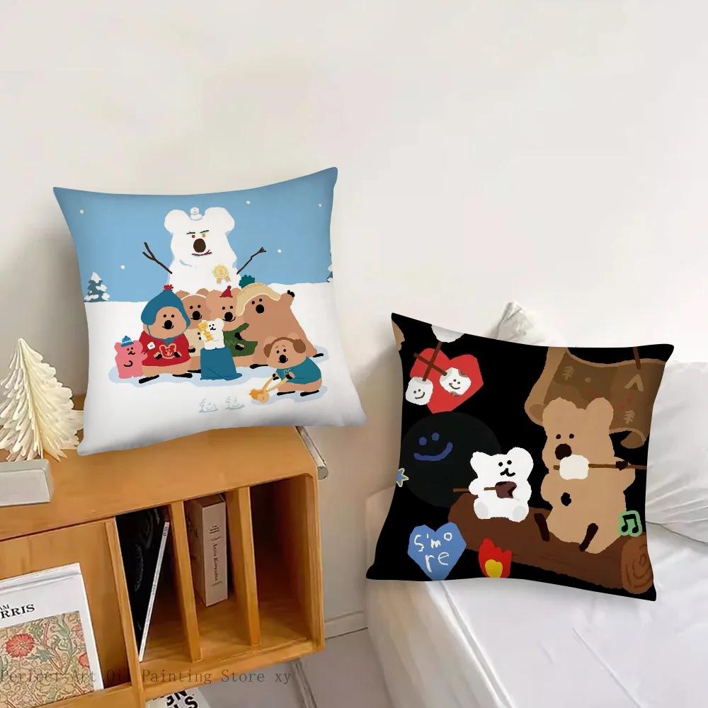 Cartoon Animation D-Dinotaeng Pillow Case Square Pillow Bedroom Sofa Leisure Comfort CushionCarLiving Room Home Decoration 40X40