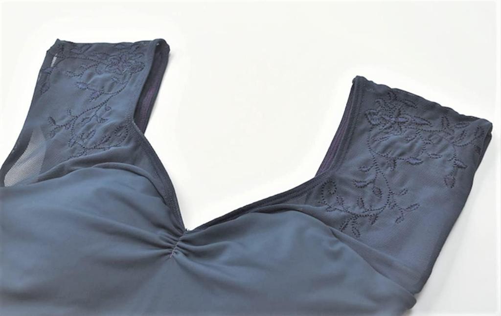 ProDance Variation Ballet Leotard with PLT006LD Gray with Size Embroidery, Adult, (Light V-Shape, M)