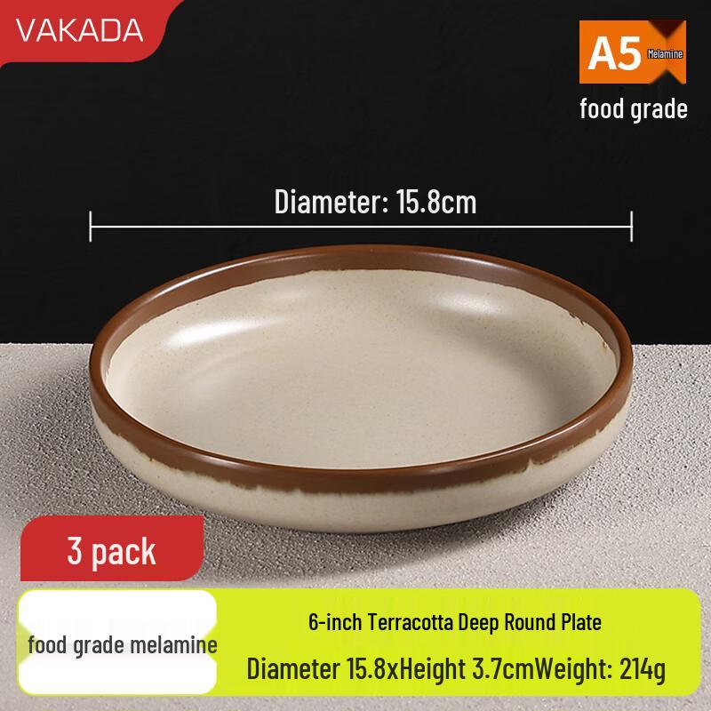 VAKADA Melamine Restaurant Serving Plates
