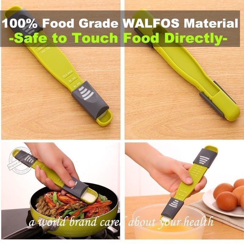 Kitchen Double End Eight Stalls Adjustable Scale Measuring Spoons Cooking Helper