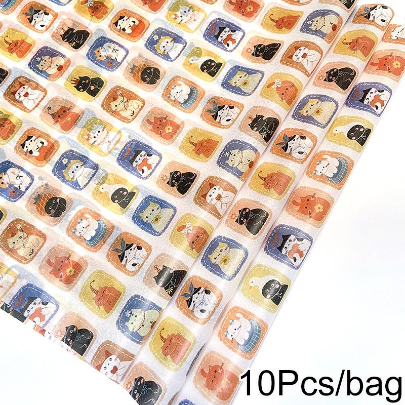 

10 листов цветочной оберточной бумаги Дни рождения Узор с котятами Элегантная цветочная тишью бумага Свадьба Доступно несколько вариантов