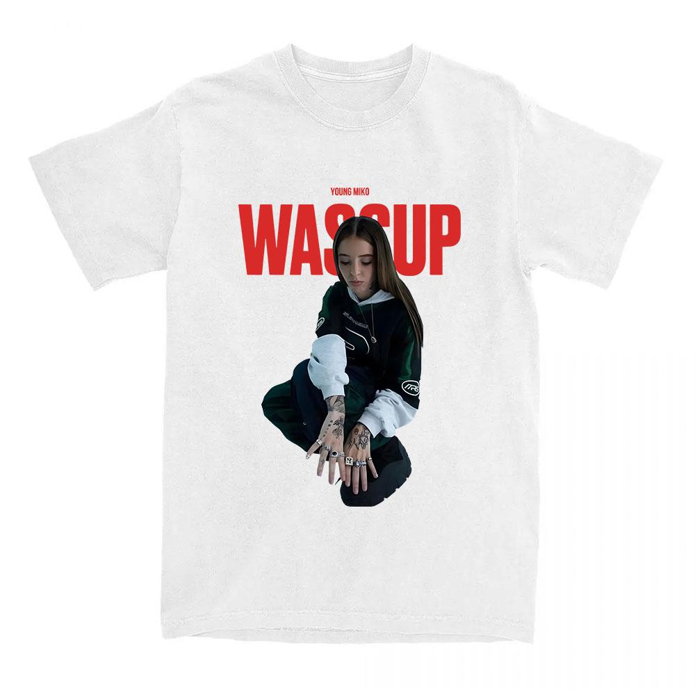 Young Miko WASSUP Single 2026 T-shirt Short Sleeve Women O-neck Tshirts Singer Graphic Printing T Shirt Unisex Streetwear Female