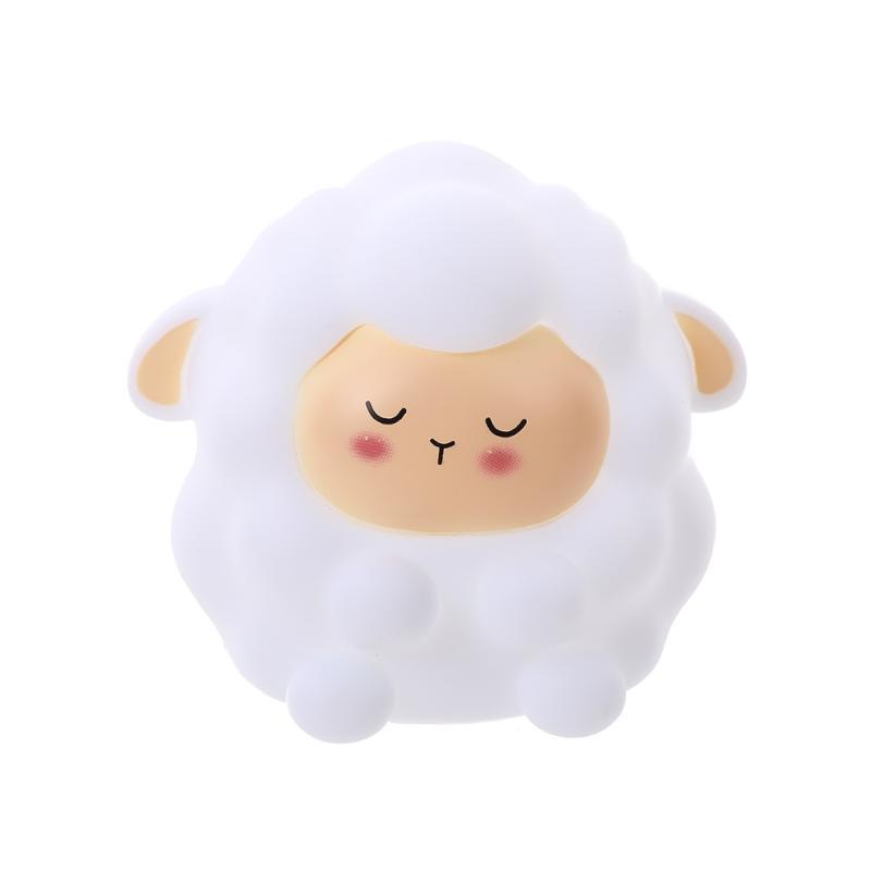 Cartoon Sheep Silicone Tap Recharge Night Light Soft Bedside Sleep Lamp Kids Room Decor Gift Desk Lamp 1Pc
