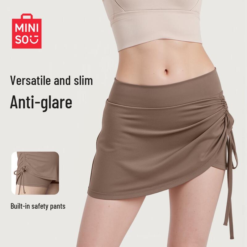 MINISO Women s Peach Shirring Yoga Sport Skirt XL