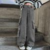 Pantalones vaqueros cargo de pernera ancha para adolescentes, moda de primavera-otoño, pantalones vaqueros casuales para niños, escuela, niños pequeños, pantalones rectos holgados, 15Y