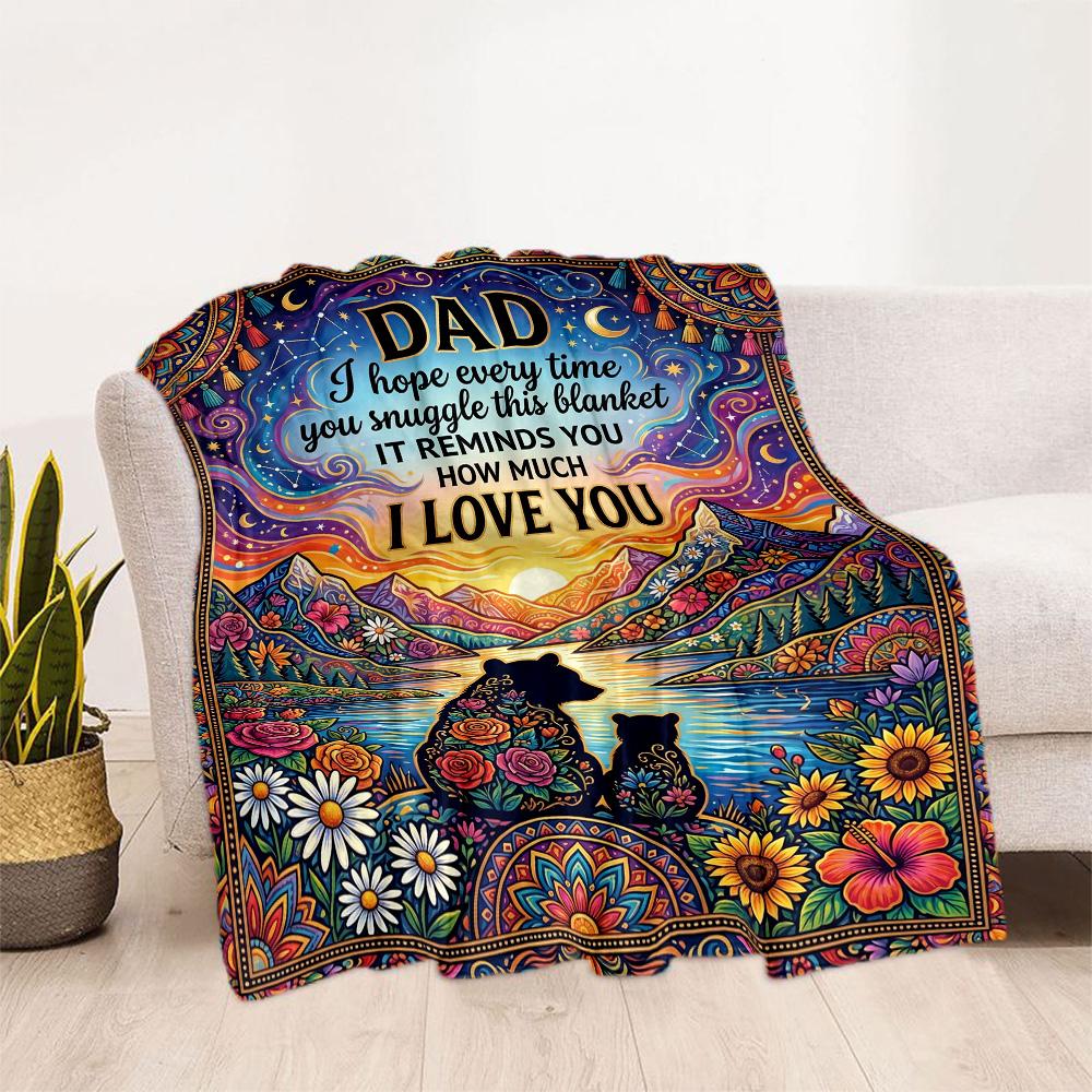 Love You Dad Always Flannel Blanket-Soft and Suitable for Sofas,Beds,Offices,Travel,All Seasons,Great Gift for Holidays and Birthdays.