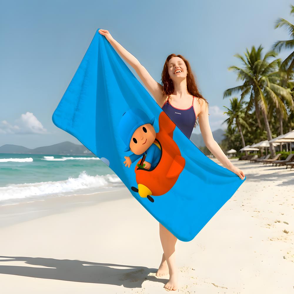 מגבת מצוירת P-Pocoyo שמיכה לחוף מגבת לנסיעות חדר כושר מקלחת קלה יוקרתית קמפינג בריכה חם
