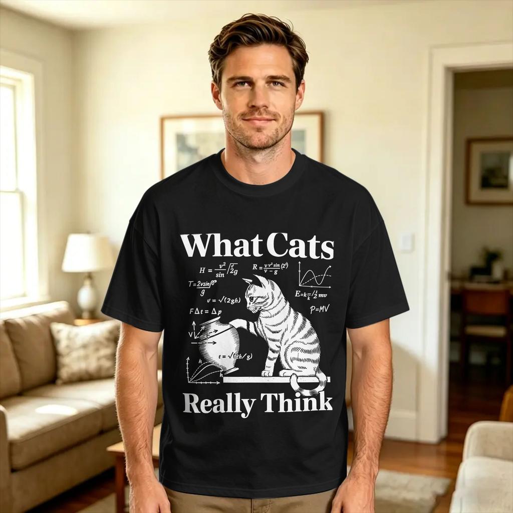 Science Cats Funny Scientist Pun Cat Lover Math Teacher Cotton Tshirt For Unisex Summer Y2k Funny Tshirts Fashion Tees Oversize