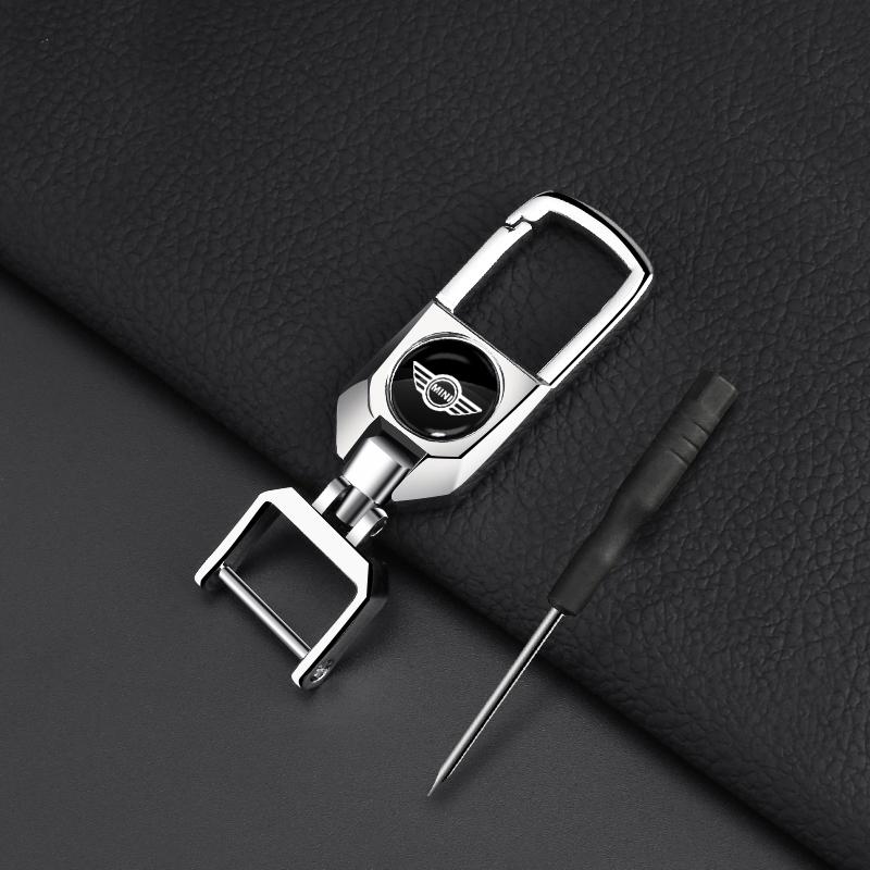 1Pcs Leather Key Chain Car Keyring Pendant Keychain Decor Styling For MINI Cooper Fridge One S F56 R57 R58 R60 JCW Countryman Clubman