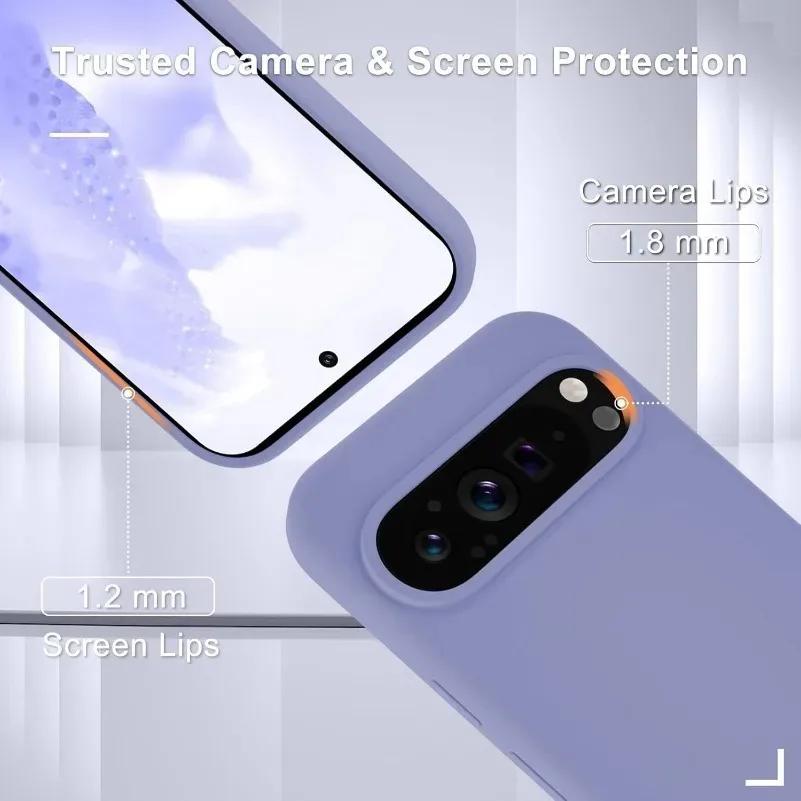 Měkké matné pouzdro z tekutého silikonu pro Google Pixel 9 Pro XL 8 7 6 8A 7A 6A A Jednobarevné pouzdro s pocitem kůže, nárazuvzdorné, ultratenké