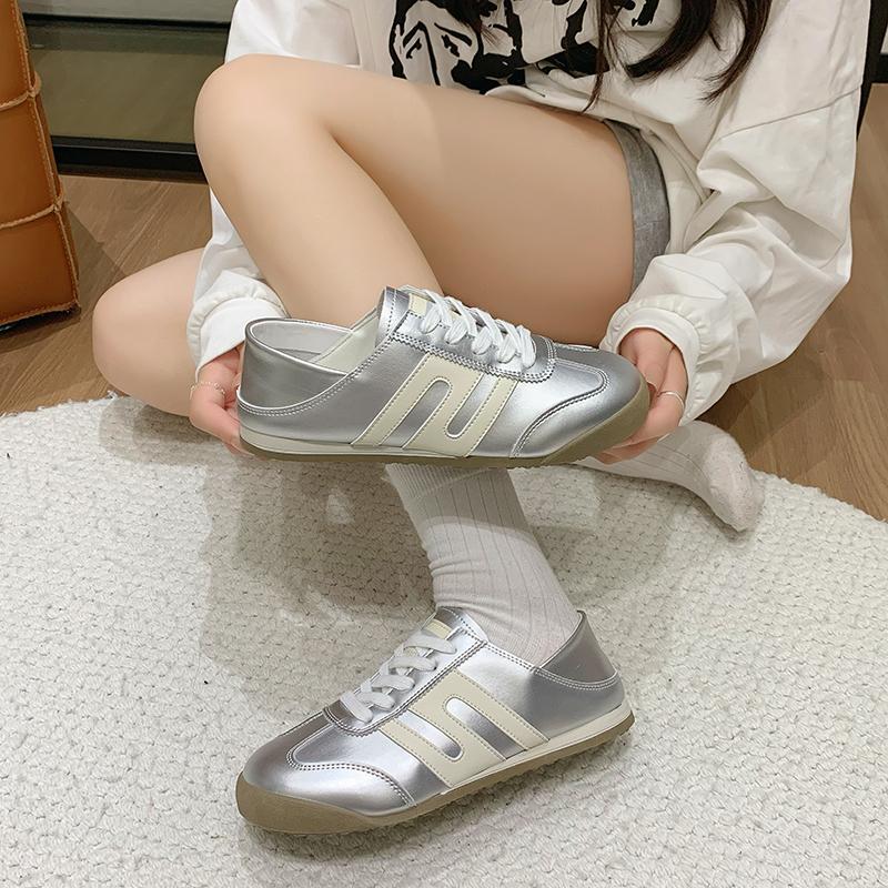 Aphixta 2024 Hot Sale Women Flat Shoes German Army Trainer Lace Up Round Toe Spring Autumn Casual Shoes Loafers Ladies Shoes