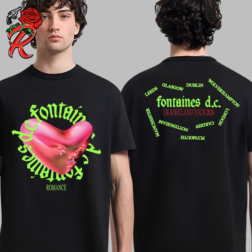 Fontaines DC Romance UK и Ирландия Тур 2024 Двусторонняя унисекс футболка H72 Унисекс футболка M
