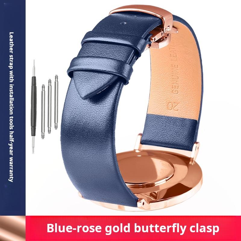 Thin Leather Strap 12 14 15mm 16mm 18mm 19mm 20mm 22mm For Tissot Longines Casio Watch Band Men Women Brown Blue White Bracelet