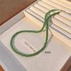 Glas Grüne Perlen Halskette 4 6 8 10mm Schlüsselbein Kette Neue Choker Halskette Damen