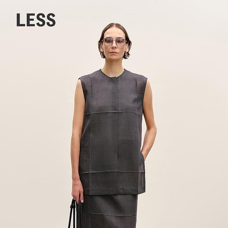 LESS 2026 Summer A-Line Long Sleeveless Shirt L смешанный серый