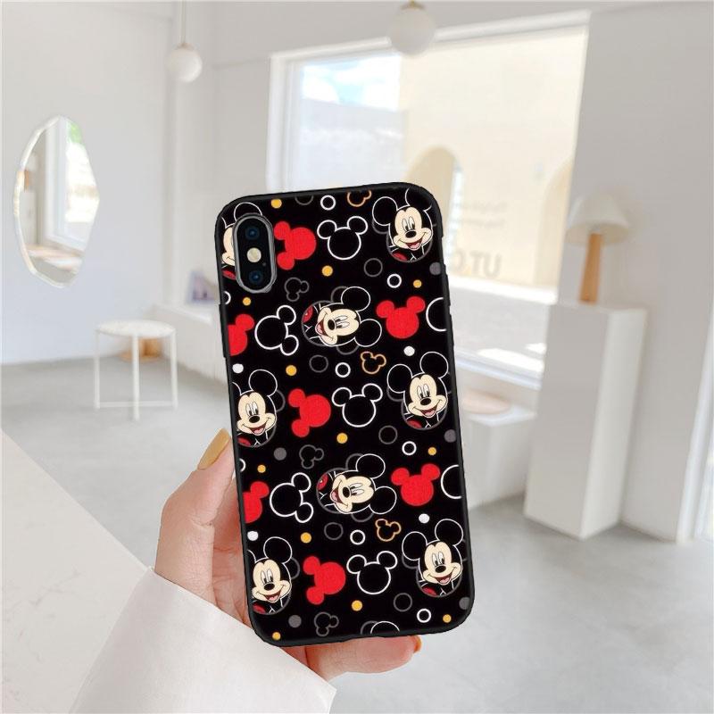 CJ77 Mickey Minnie Mouse Soft Shell Phone Case for iPhone 16 15 14 13 12 Pro Max Plus Mini