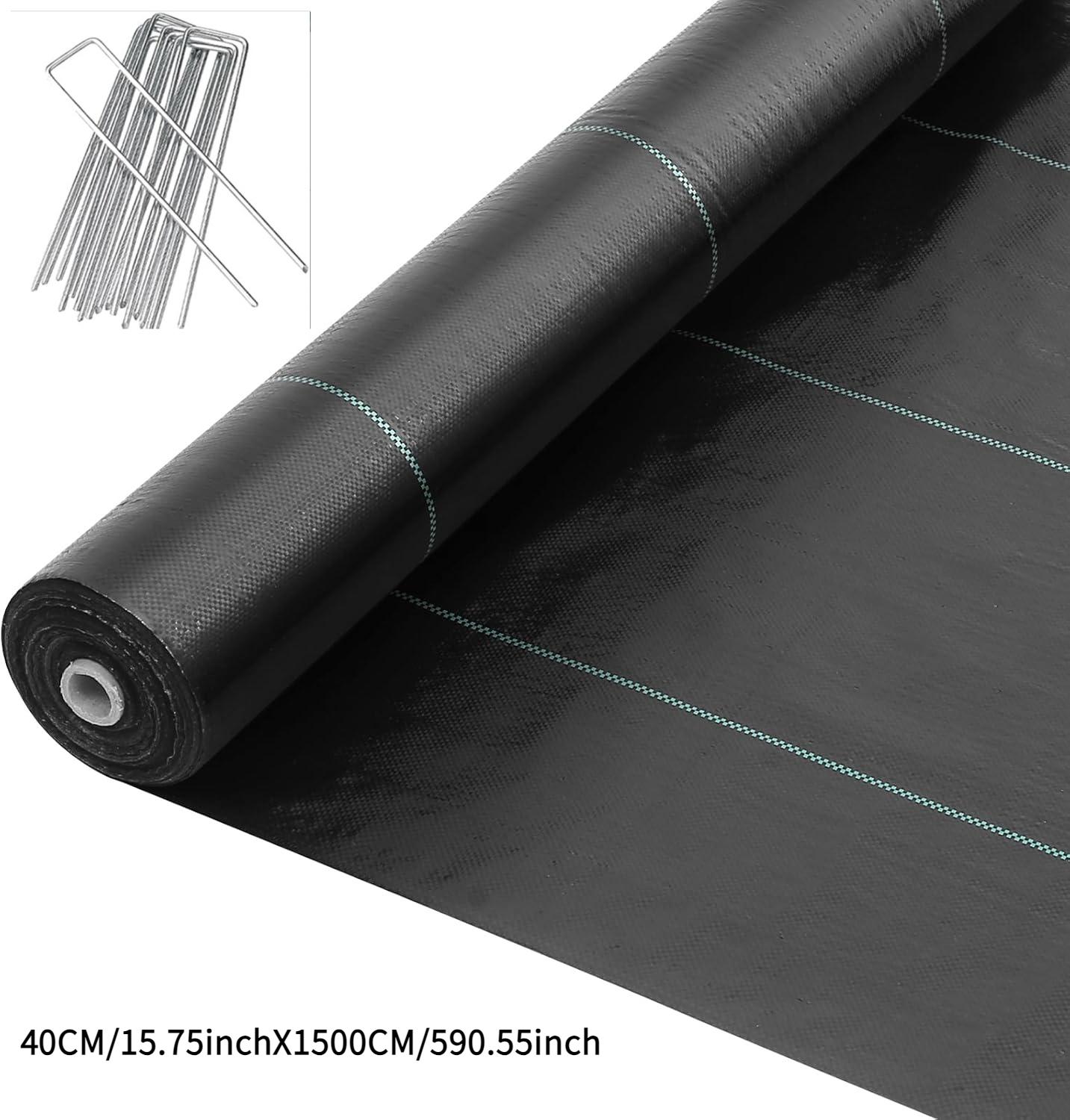 

(Приблизительно 0,4 * 30,5 метров) Геотекстиль для ландшафта, (в подарок 10 U-образных колышков для грунта) (примерно 70 гра