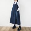 DIMANAF Women Plus Size Denim Dress Sleeveless Maxi Long Dress Cottton Vintage Loose Casual Dresses