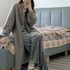 Autumn and winter medium and long sweater jacket loose lazy style design sense casual temperament niche knitted cardigan women
