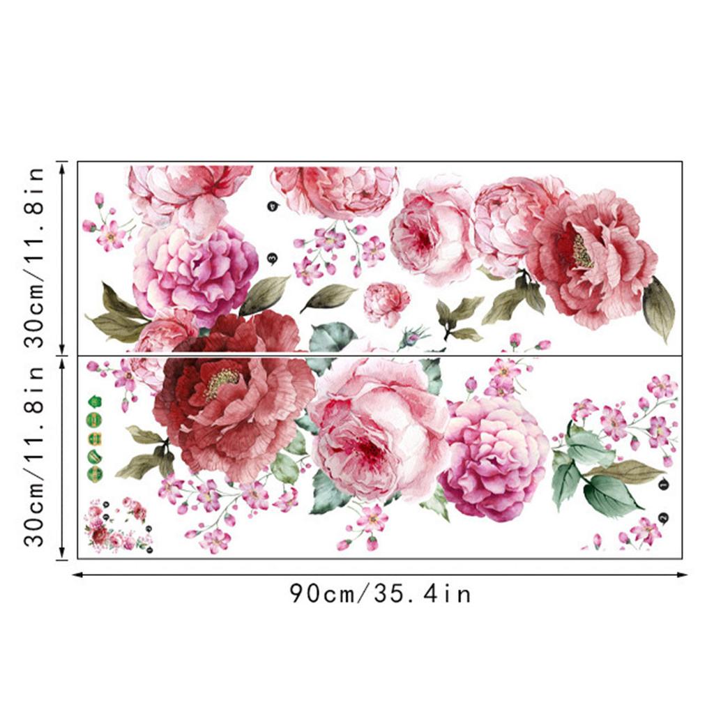 Pfingstrose Blume Wandaufkleber Wohnzimmer Zuhause Hintergrund DIY Aufkleber TV Hintergrund Wandbild Dekor Aufkleber Für Kinder Wohnzimmer