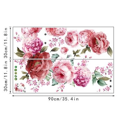 Peony Rose Flower Wall Sticker Living Room Home Background DIY Decal TV Backdrop Mural Decor Decals For Kids Living Room