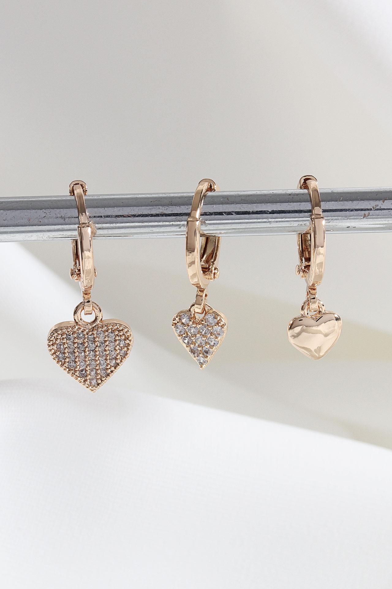 

Серьги-кольца золотистого цвета из трех частей Vip Collection