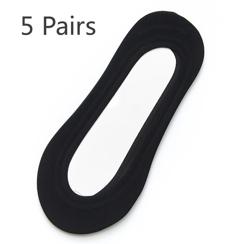 5 Pairs Summer Women's Socks Ice Silk Boat Socks Non-slip Invisible Socks Women's Shallow Mouth Socks High Heel Socks