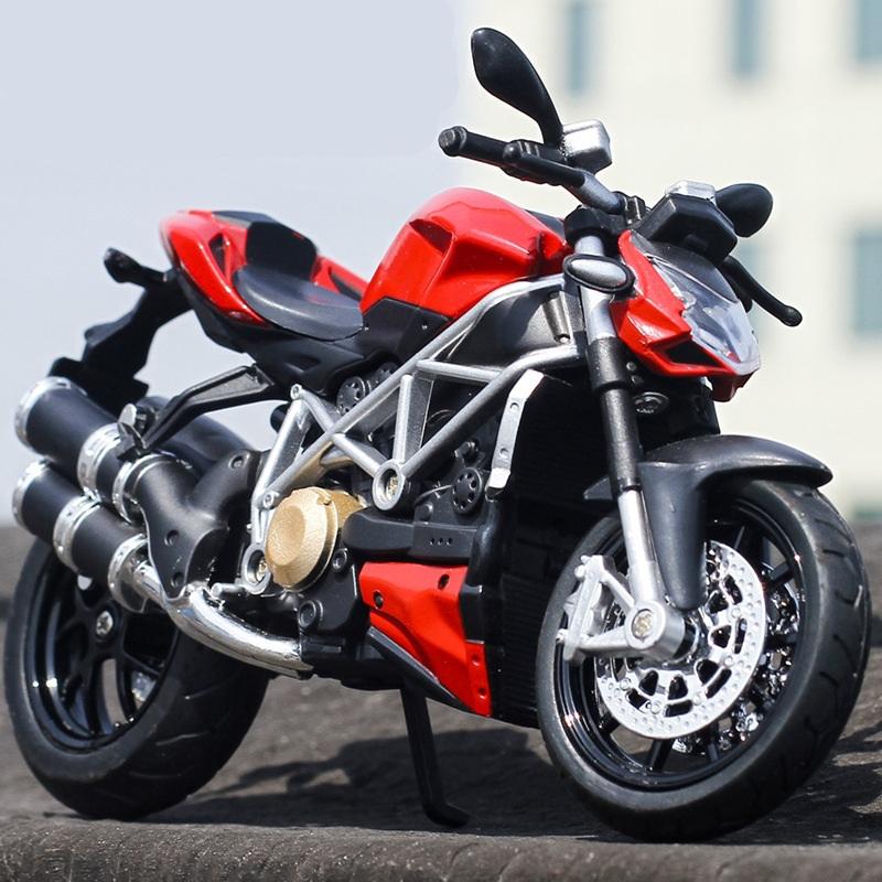 1/12 DUCATI Streetfighter V4 Carbon Red Die Cast Toy Vehicles Collectible Hobbies Motorcycle Model Toys Childrens Birthday Gifts