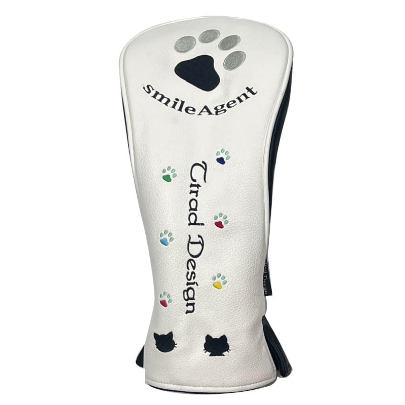 

sahc1741 Golf Headcover with Smile Agent Paw Print Paw Print for Fairway and Hybrid for Embroidery, Series, Driver, Wood, (White, Hybrid)