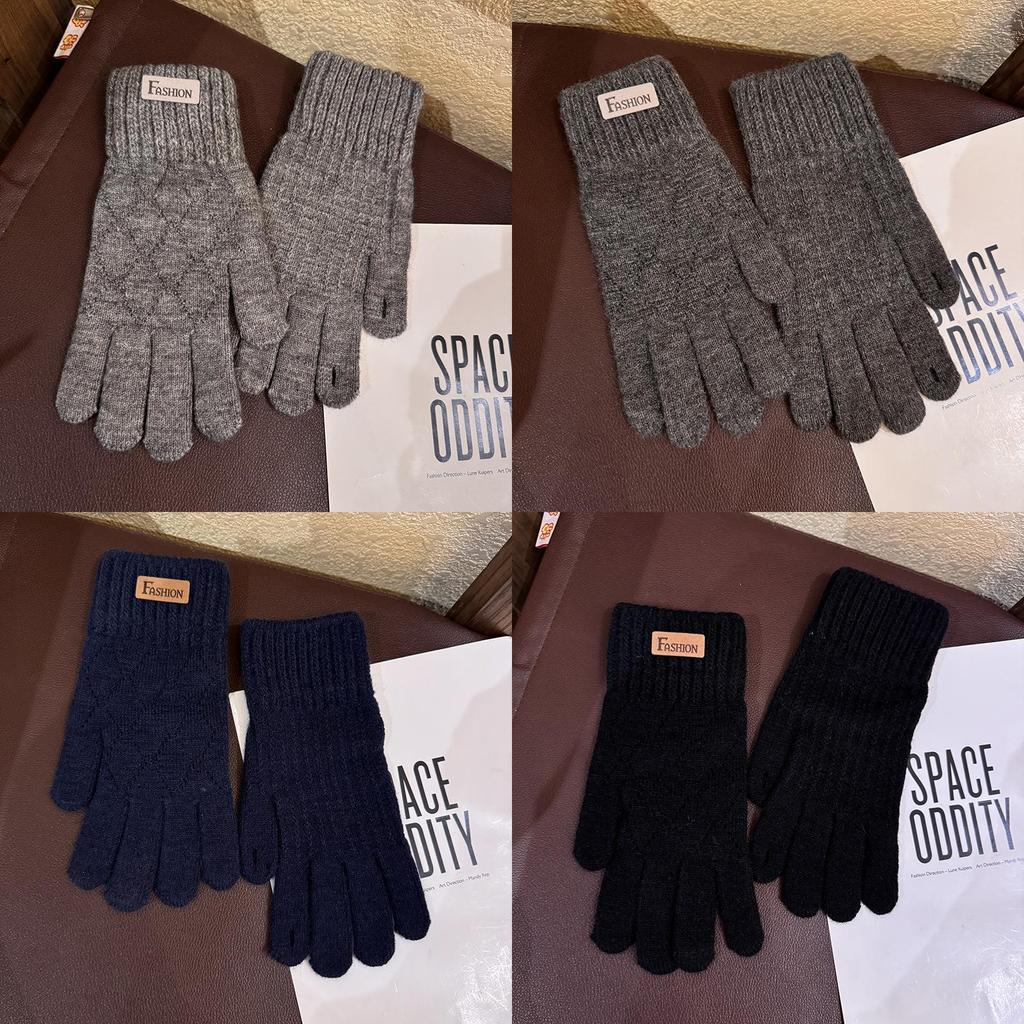 Winter Strick Herren Touchscreen Handschuhe Mit Atmungsaktiver Wolle Für Outdoor Radfahren