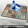 ABBP-Quick-Dry 50X60cm Washed Dust Cover Pad For Washing Machine Checkered Pattern, Absorbent Protective Top Mat For Washer And