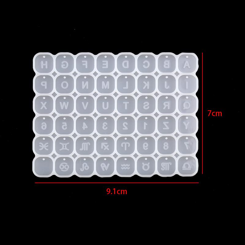 Square Heart Letter Number Silicone Molds Charms Pendant Epoxy Resin Alphabet Bead Mold for DIY Bracelet Jewelry Making Supplies
