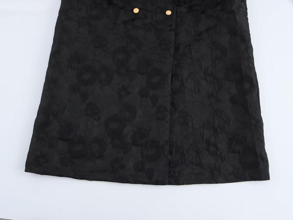 2025 Spring Women's European & American Style Double-Breasted Textured Long Coat