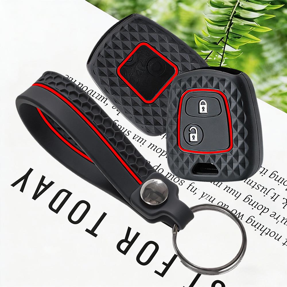 Silikon Bil 2 Knapp Nyckelskydd Fodral för Peugeot 106 107 206 207 307 Citroen C1 C2 C3 C4 XSARA PICASSO för Toyota AYGO Skydd