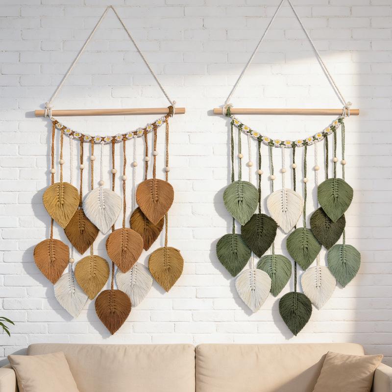 Hand-Woven Leaf Tapestry Wall Hanging for Home Décor
