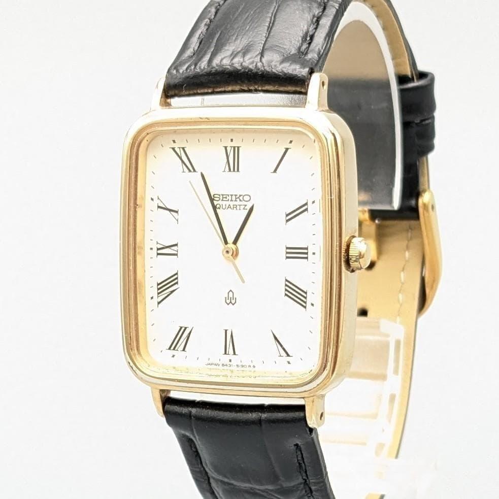 SEIKO Battery Vintage 1982 Chariot Rectangular Tank Watch Case Cleaned Disinfected [ & Band] - &