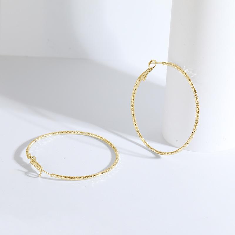 S925 Silver Needle Korean Large Thin Hoop Earrings for Women