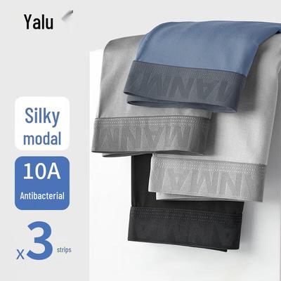 Yalu Men's Modal Silk Crotch Antibacterial Boxer Briefs