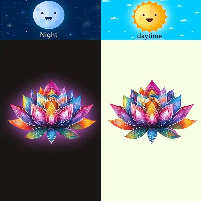 Selbstklebender Lotus Leuchtet-im-Dunkeln Toilettenaufkleber Badezimmer Toilettendeckel Dekoration Ambiente Dekorativer Aufkleber Wanddekor Abziehbild